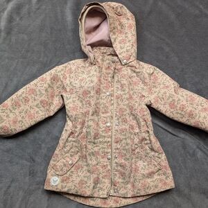 Floral Pink Kids Raincoat with Hood